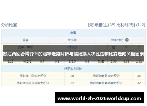 欧冠两回合博弈下的赔率走势解析与临场换人决胜逻辑比赛走向关键因素